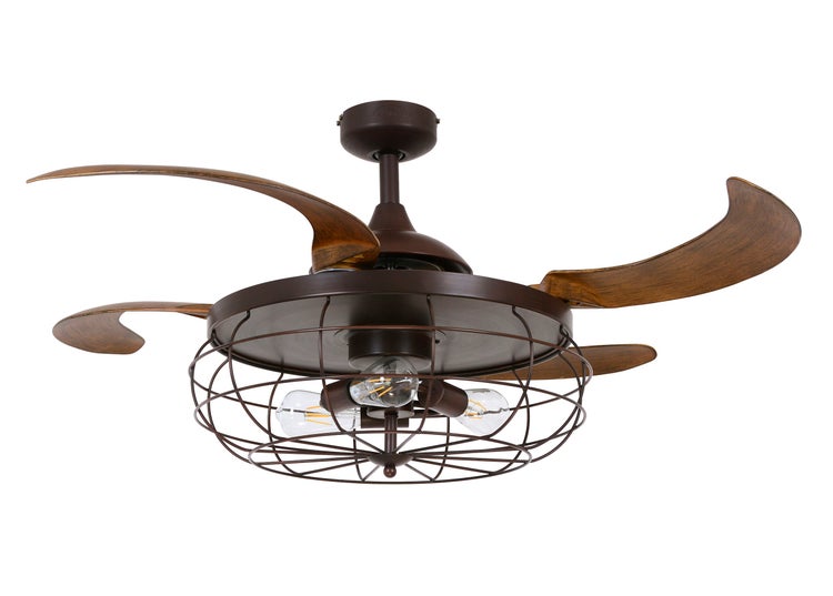 **Deckenventilator Industri 121 cm mit Fernbedienung, 3 Geschwindigkeiten**
