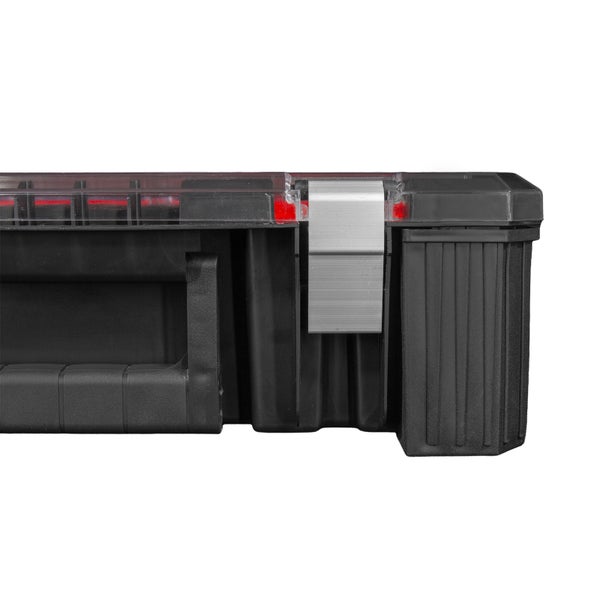 PROREGAL Sortierkasten 12 Fächer | HxBxT 11x39x40cm | Schwarz/Rot