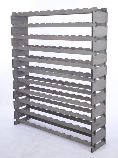 Weinregal VINOTECA FLEX PRO HxBxT 149x123x28cm 132 Flaschen auf 11 Ebenen Massives Kiefernholz Grau