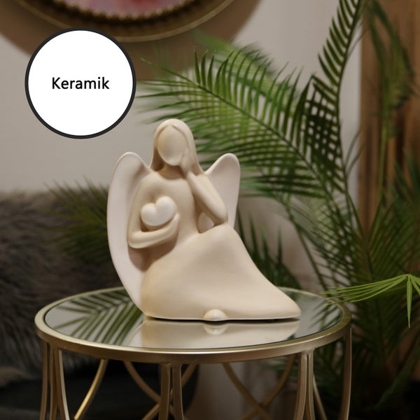 Figur GILDE EngelHöhe 27cm Breite 26cm creme Keramik
