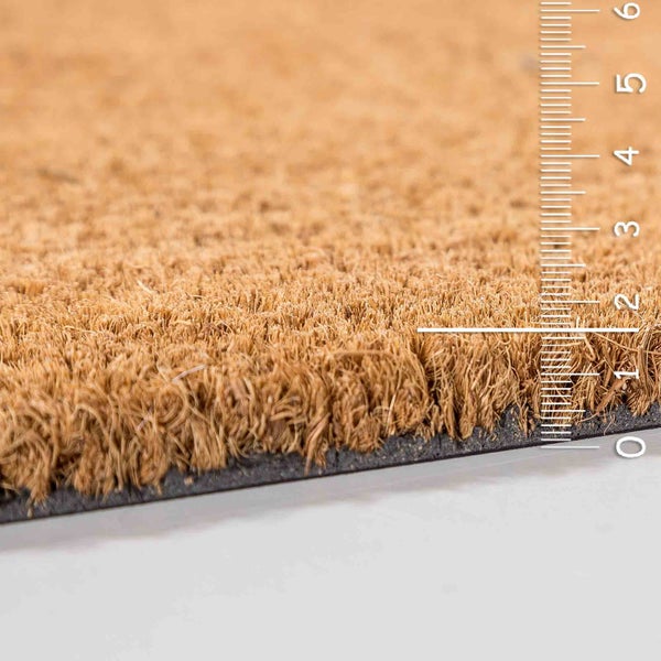 Kokosmatte mit Messskala für die Dicke