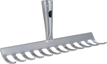 Gartenrechen Kopf aus Metall mit Stielaufnahme