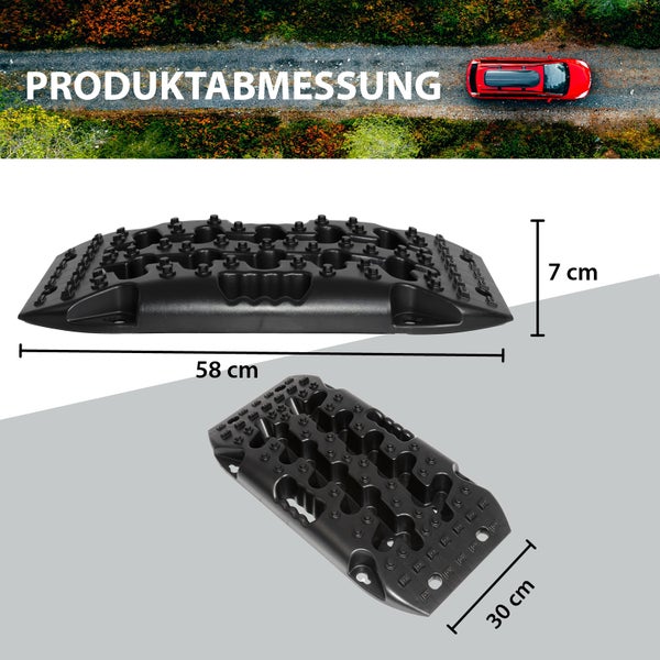 2 x Anfahrhilfe 58 x 30 x 7 cm 5 t Tragkraft Sandboards Offroad Traktionshilfe Schnee stapelbar