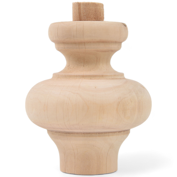 Unlackierter Möbelfuß aus Holz