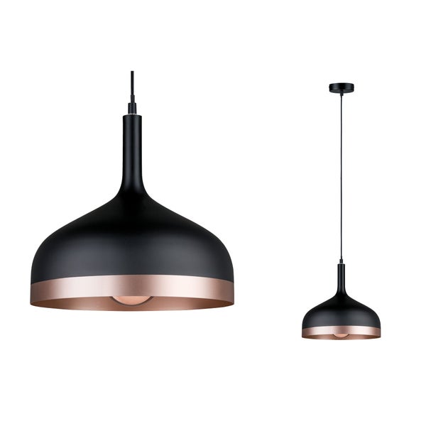 Neordic Pendelleuchte Embla E27 max. 20W Schwarz, Kupfer matt dimmbar Metall