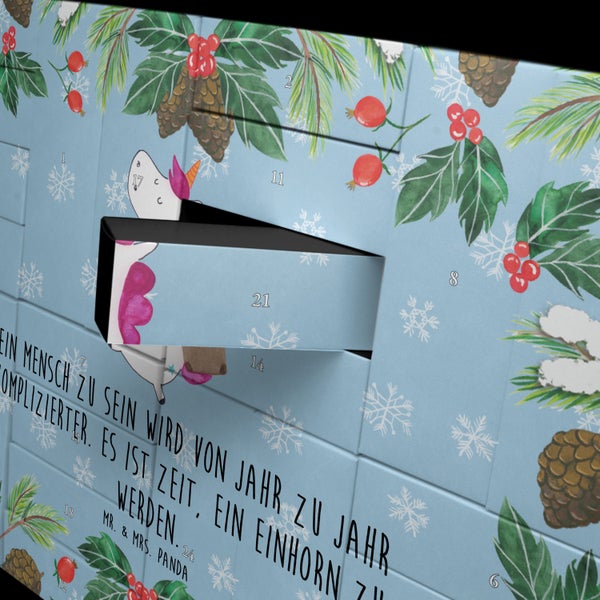 Mr. & Mrs. Panda Befüllbarer Adventskalender Einhorn Koffer - Blau Pastell