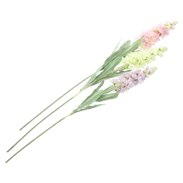 FRANK FLECHTWAREN | Blume Levkoje, 3er Set, 10 x 6 x 80 cm, KUNSTSTOFF