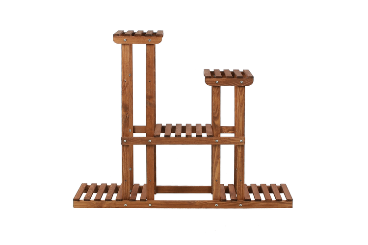 Blumenständer FLORANGE HxBxT 116x95x25cm 5 Ablagen Kieferholz Braun