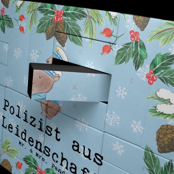 Mr. & Mrs. Panda Befüllbarer Adventskalender Polizist Leidenschaft - Blau Pastell