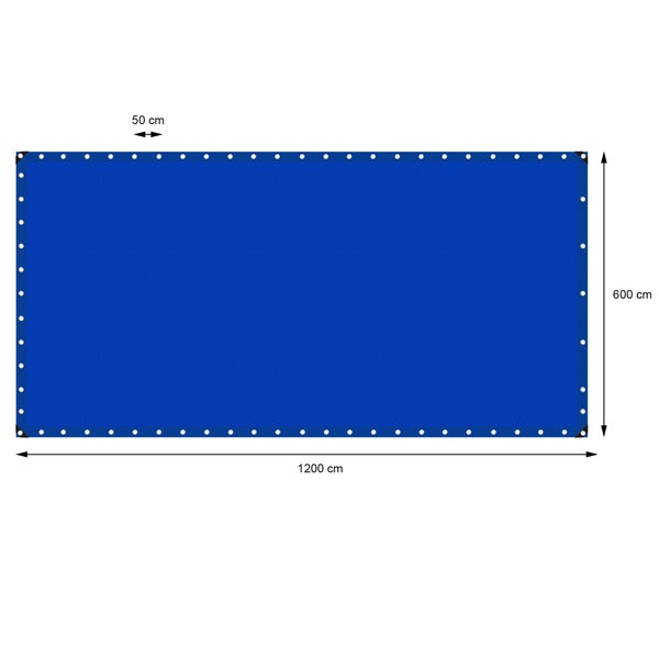 ECD Germany Abdeckplane Gewebeplane mit Ösen 6x12m 72m² 180g/m² Blau aus Polyethylen Schimmelresistent Wasserdicht Reißfest Schutzplane Bootsplane Gartenplane Holzplane Plane für Gartenmöbel Pool Auto