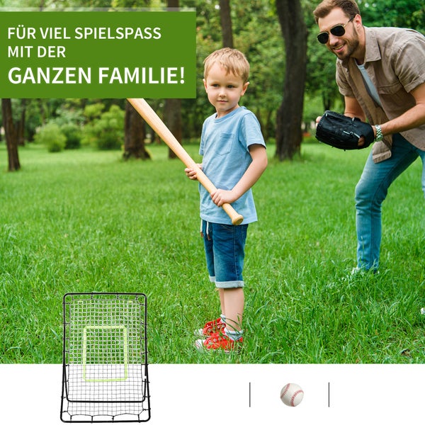 HOMCOM Kickback Rebounder, Rückprallwand Netz, 75x126cm, Stahl+PE, Schwarz