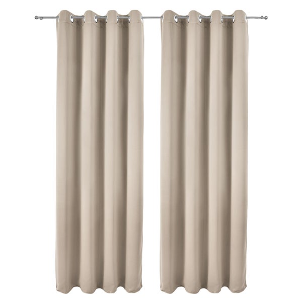 Beautissu Amelie BO Vorhang mit Öse 140x245cm Creme (2tlg)