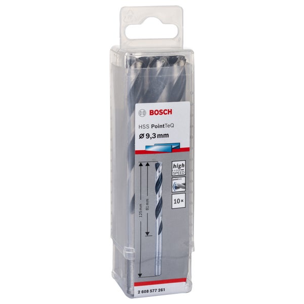 Bosch 10x HSS PointTeQ DIN 338 9,3 x 81 x 125 mm - 2608577261