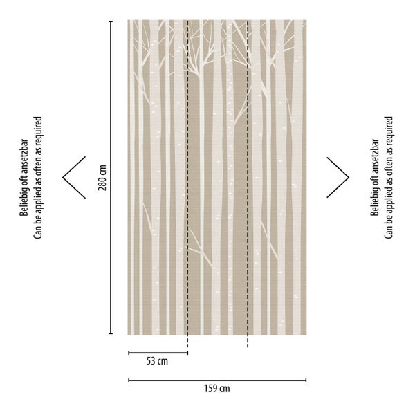 Abmessungen einer Waldtapete