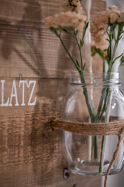 FRANK FLECHTWAREN | Schild Lieblingsplatz, HOLZ, GLAS, METALL, JUTE, 38 x 28 x 12 cm