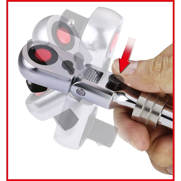 KS TOOLS 3/8 SlimPOWER Teleskop-Gelenk-Umschaltknarre 72 Zahn - 914.3820