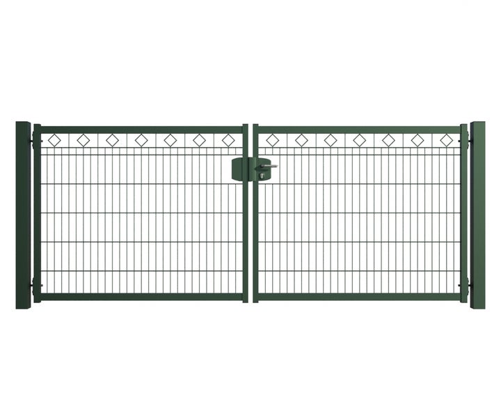 Doppelflügeltor aus Metall mit Schloss