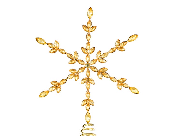 LAALU Weihnachtsbaumspitze Schneeflocke gold Kunststoff II 28 cm