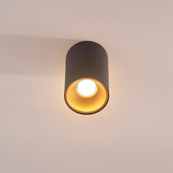 Arcchio Deckenlampe Vinja (Modern) in Schwarz aus Aluminium (1 flammig, GU10) - Deckenleuchte Lampe Flurleuchte