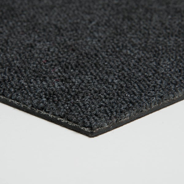 Teppichfliesen selbstliegend schwarz Schlingenware Teppichboden als Fliesen für Arbeitszimmer und Büro Schlingenteppich als Fliesen in 50x50 cm