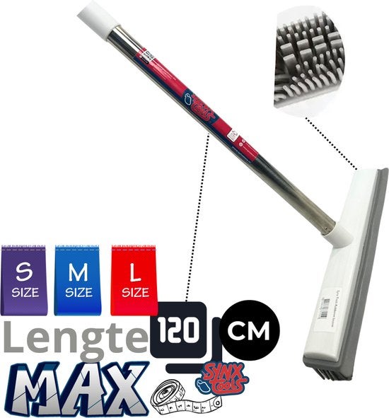 Fensterwischer mit Teleskopstiel und Gummilippe, maximale Länge 120 Zentimeter