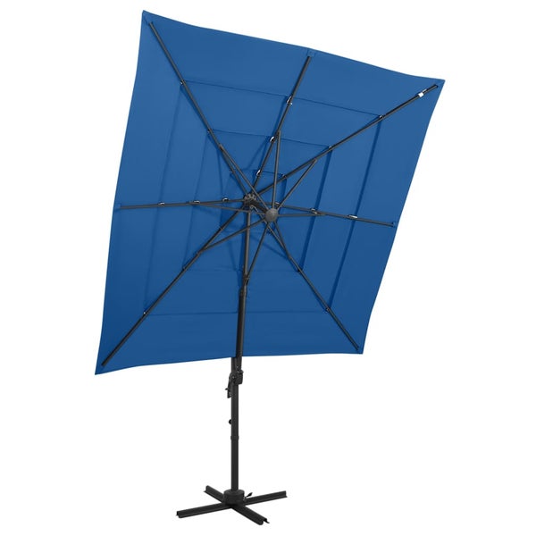 Sonnenschirm mit Aluminium-Mast 4-lagig Azurblau 250x250 cm