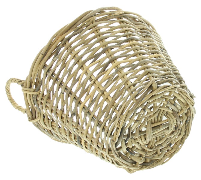 FRANK FLECHTWAREN | Pflanzkorb Spaltrattan, RATTAN, FOLIE, Ø 35 x 25 cm
