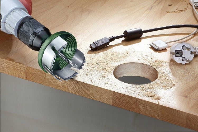 kwb Holz, AKKU-TOP Mehrkranz-Lochsäge  8 Sägekränze, für Bohrmaschinen und Akkuschrauber, 25-68 mm, Bohrfutter geeignet, Kompatibel mit Kunststoffe,Kupfer