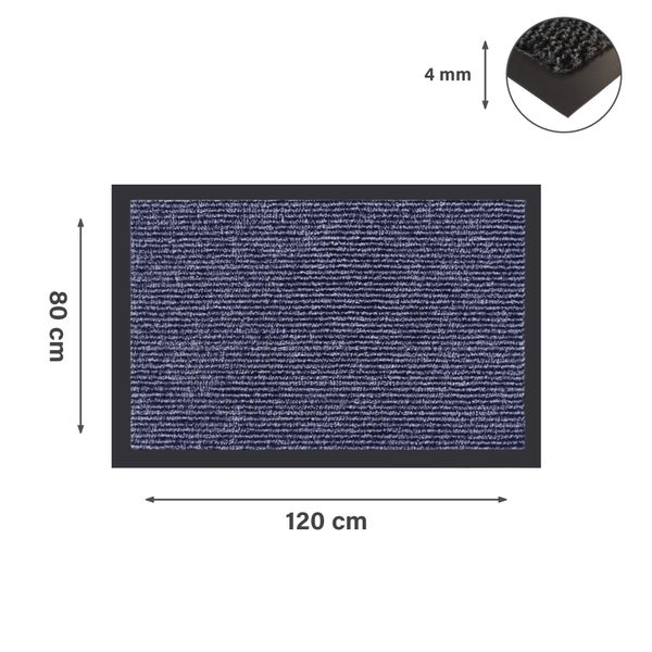 Schmutzfangmatte mit einer Größe von 120 mal 80 Zentimeter und einer Höhe von 4 Millimeter.