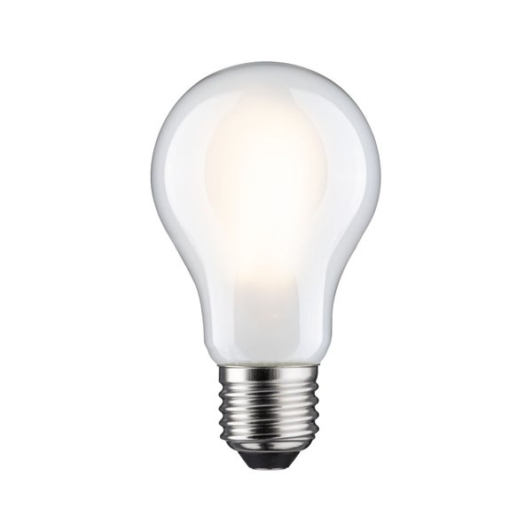 Mattiertes LED-Leuchtmittel in klassischer Birnenform mit E27-Gewinde.