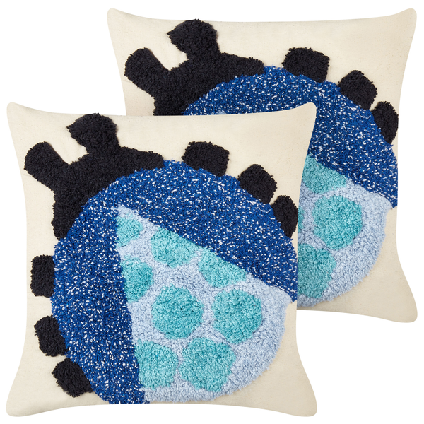 Baumwollkissen mit Marienkäfer-Motiv 45 x 45 cm 2er-Set mehrfarbig LADYBIRD