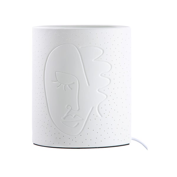 Tischleuchte GILDE VISIONE Lampe weiß Höhe 21cm Porzellan
