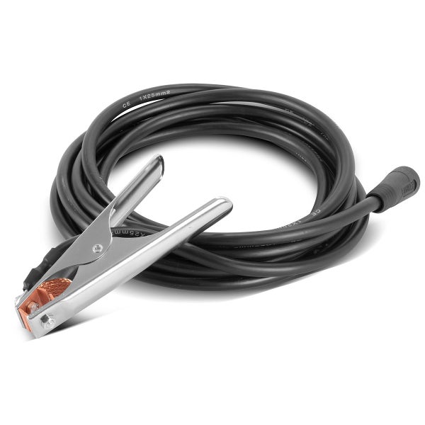 STAHLWERK Massezange 300 A Masseklemme 3 m Schweißkabel mit 25 mm² 9 mm Stecker