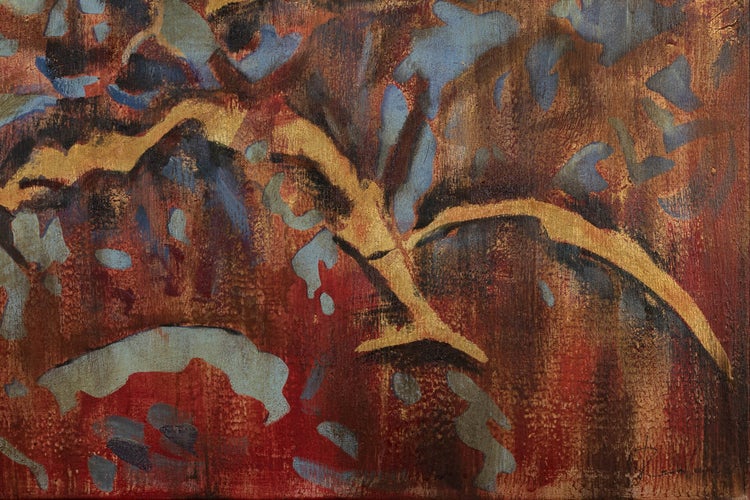 Handgemaltes Gemälde Acrylfarbe 100x70cm Rot