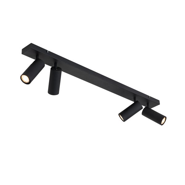 Schwarze Deckenleuchte mit vier Strahlern