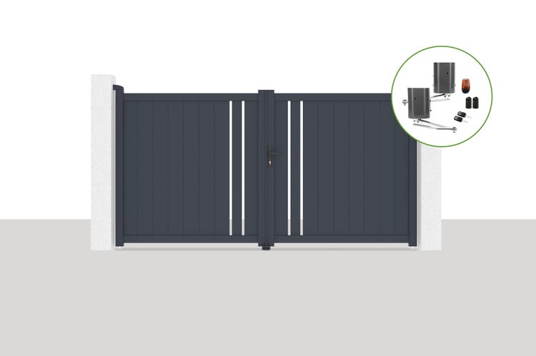 Elektrisches Flügeltor 3x1,6m GIONA + BUNKER B500 Motorisierung