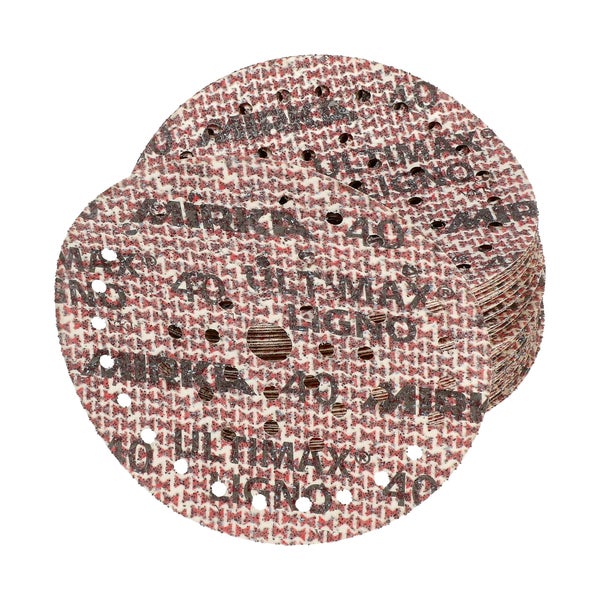 Mirka Ultimax Ligno Ø 150mm Schleifscheiben Klett Multifit / Korn 40 / 50 Stück / Multi-Lochung / zum Schleifen von Holzoberflächen