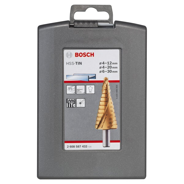 Bosch Stufenbohrer HSS-TiN-Set, 3tlg. 4-12 / 4-20 / 6-30 - 2608587432