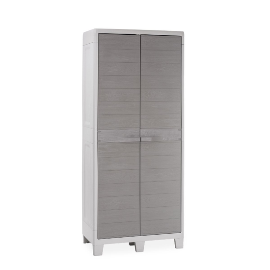 Toomax Florida XL Geräteschrank hoch grau mit 2 Türen und 4 Regalen