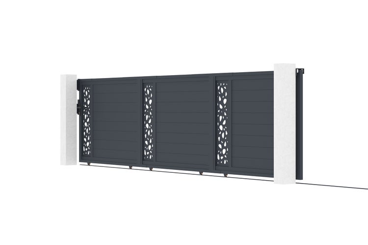 Schiebetor 6m SUNNY H.140 graues Aluminium
