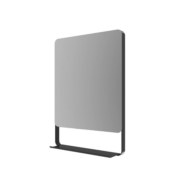 Rechteckiger Wandspiegel mit integrierter Ablagefläche in minimalistischem Design zur Wandmontage.