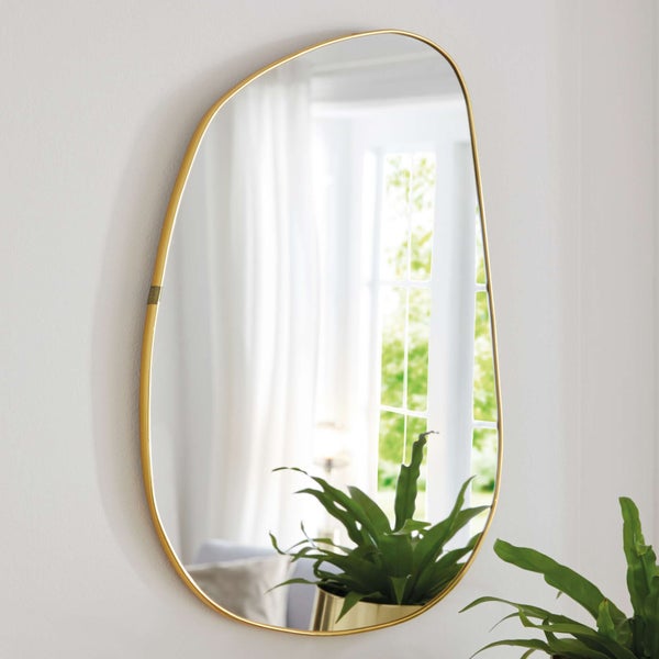 FRANK FLECHTWAREN | Wandspiegel Gold, MDF, GLAS, KUNSTSTOFF, 36 x 1,5 x 52 cm