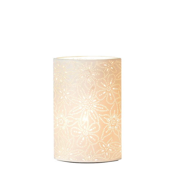Tischleuchte GILDE Lampe Höhe 28 cm weiß Porzellan