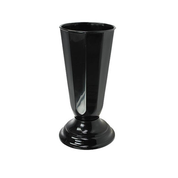 Schwarze Blumenvase mit Fuß