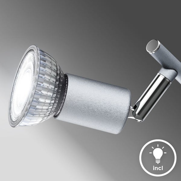 Deckenstrahler - 15W, 1200lm, LED, schwenkbar, GU10, neutralweiß, silberfarbig