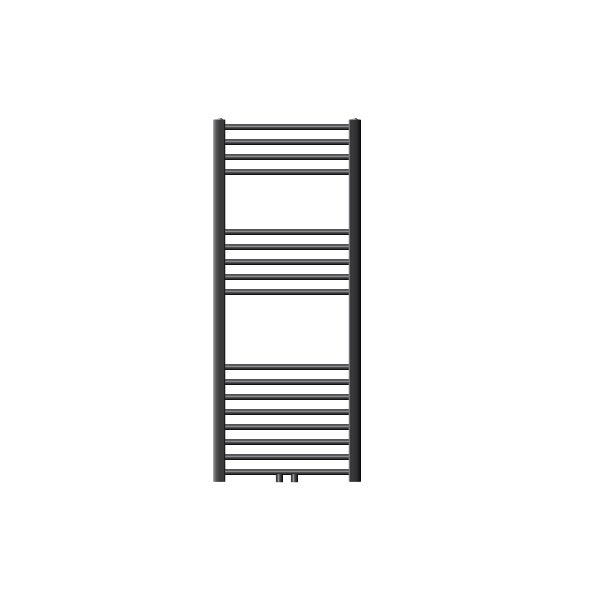 ECD Germany Badheizkörper 500 x 1200 mm Anthrazit gerade mit Mittelanschluss - Design Heizkörper Handtuchwärmer Handtuchtrockner Handtuchheizkörper Handtuchheizung Handtuchheizer Badezimmer Heizung