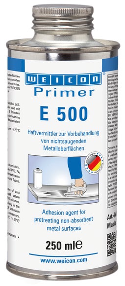 WEICON Primer E 500 | Haftvermittler für nichtsaugende Metalloberflächen, speziell für Silikone | 250 ml