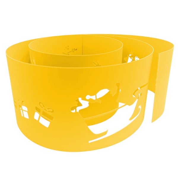 Gelbes Fensterbild mit weihnachtlichen Motiven