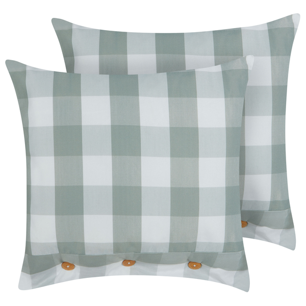 Dekokissen 2er Set TAMNINE 45 x 45 cm Mintgrün Kariertes Muster