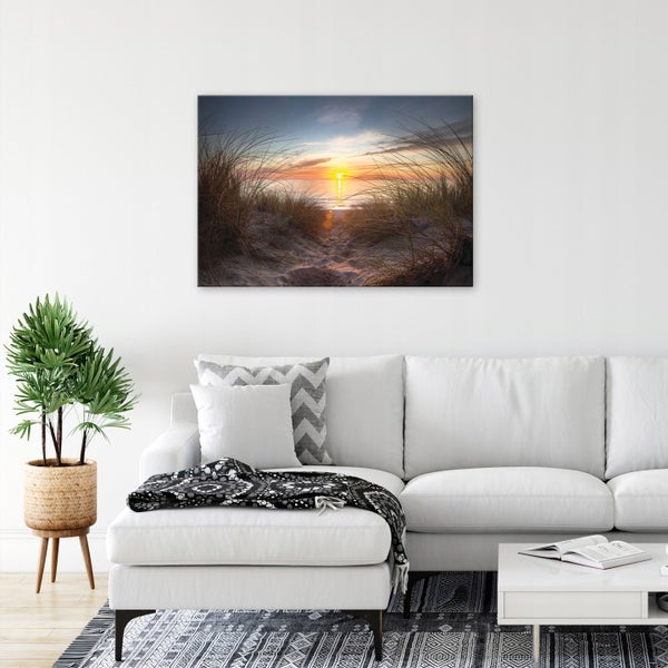Bilder Strand Meer Modern Leinwandbild Wohnzimmer 120X80 cm